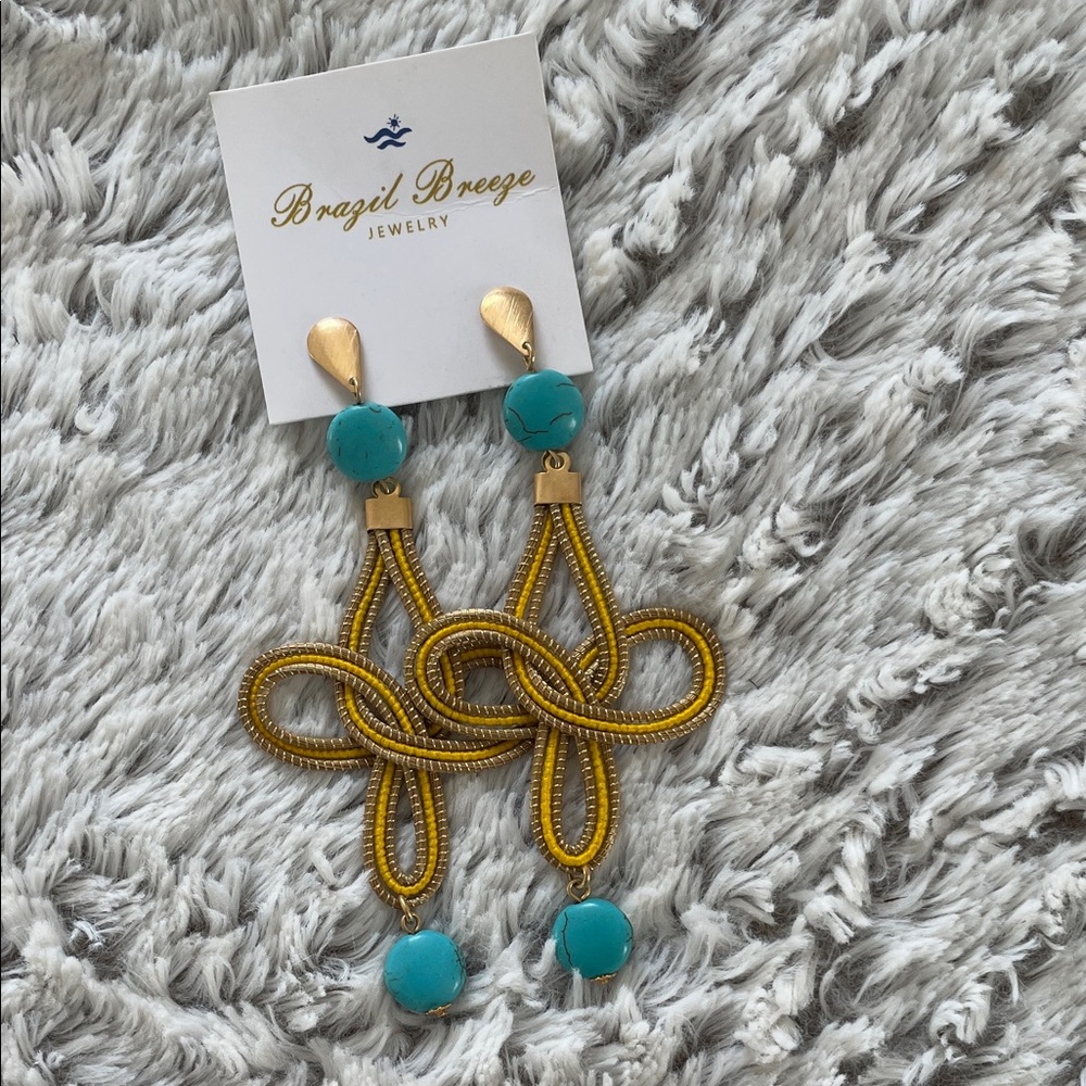 NWT Gold and Turquoise Knot Earrings